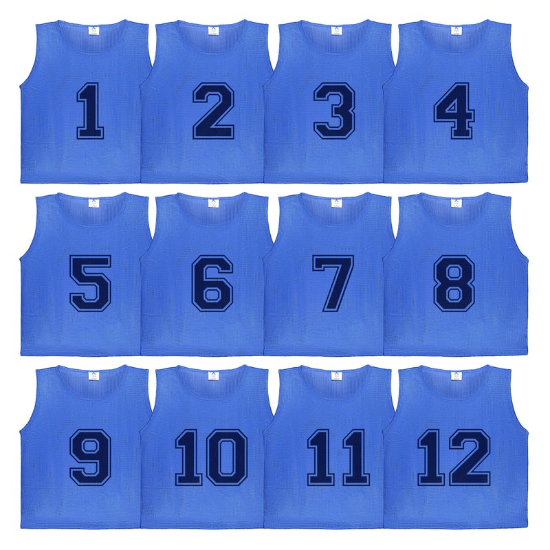 Athllete Boys Scrimmage Vest - Numbered Soccer Pinnies Youth 12 Pack, Medium - Image 2
